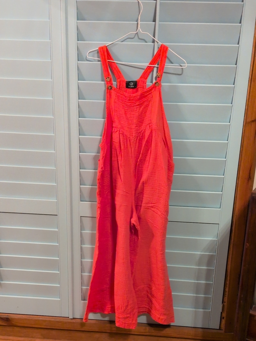 Women's Coral Wide-Leg Jumpsuit Overalls